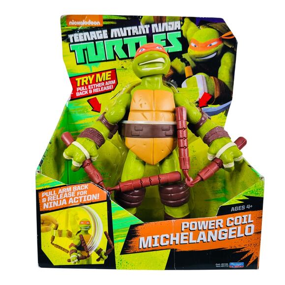 Playmates Nickelodeon Teenage Mutant Ninja TMNT Turtle Power Coil Michaelangelo - Picture 1 of 5